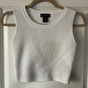 House of Harlow 1960 White Ribbed Crop Top